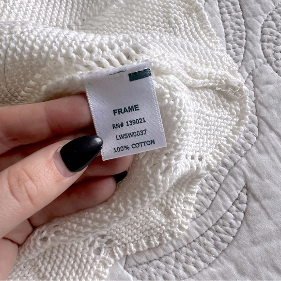 FRAME - Crochet Boxy Top - White - Picture 7 of 11